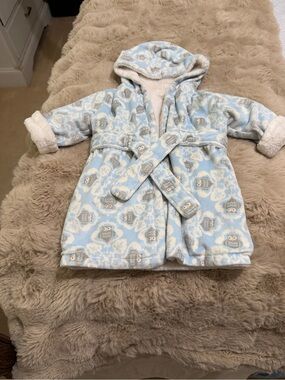 Cozy Blue Owl Kids Hooded Robe